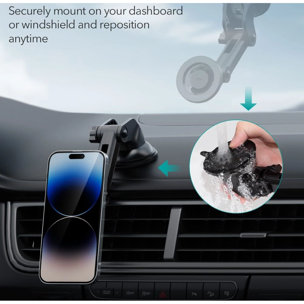 Wholesale ESR Halolock Magnetic MagSafe Dashboard Adjustable Car Mount Black - ESR660 - {ean13} - Hurt