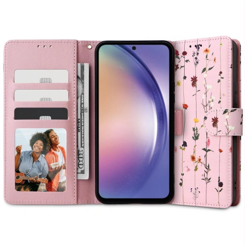 Etui Tech-Protect Wallet Samsung Galaxy A14 5G Garden Pink