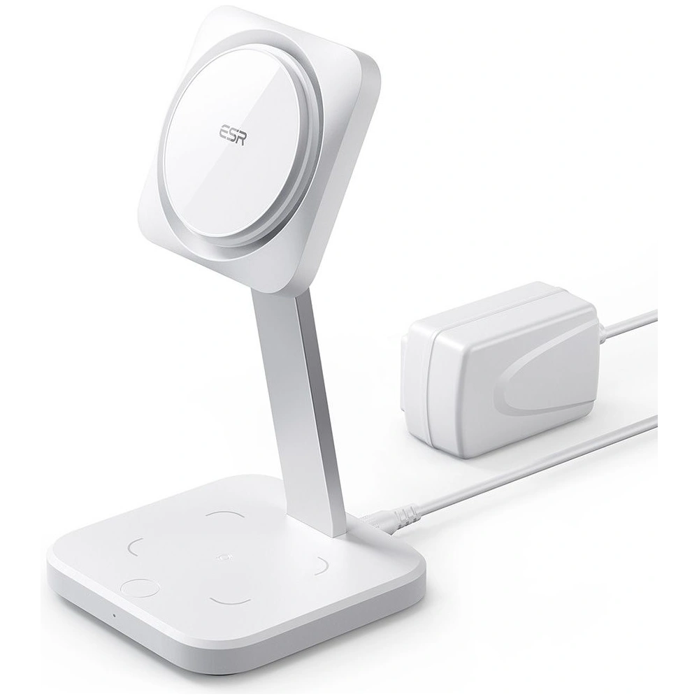 Hurtownia GSM - Încărcător wireless ESR HaloLock 2in1 Cryoboost Magnetic MagSafe Wireless Charger Arctic White - ESR661 - {ean13} - Hurt