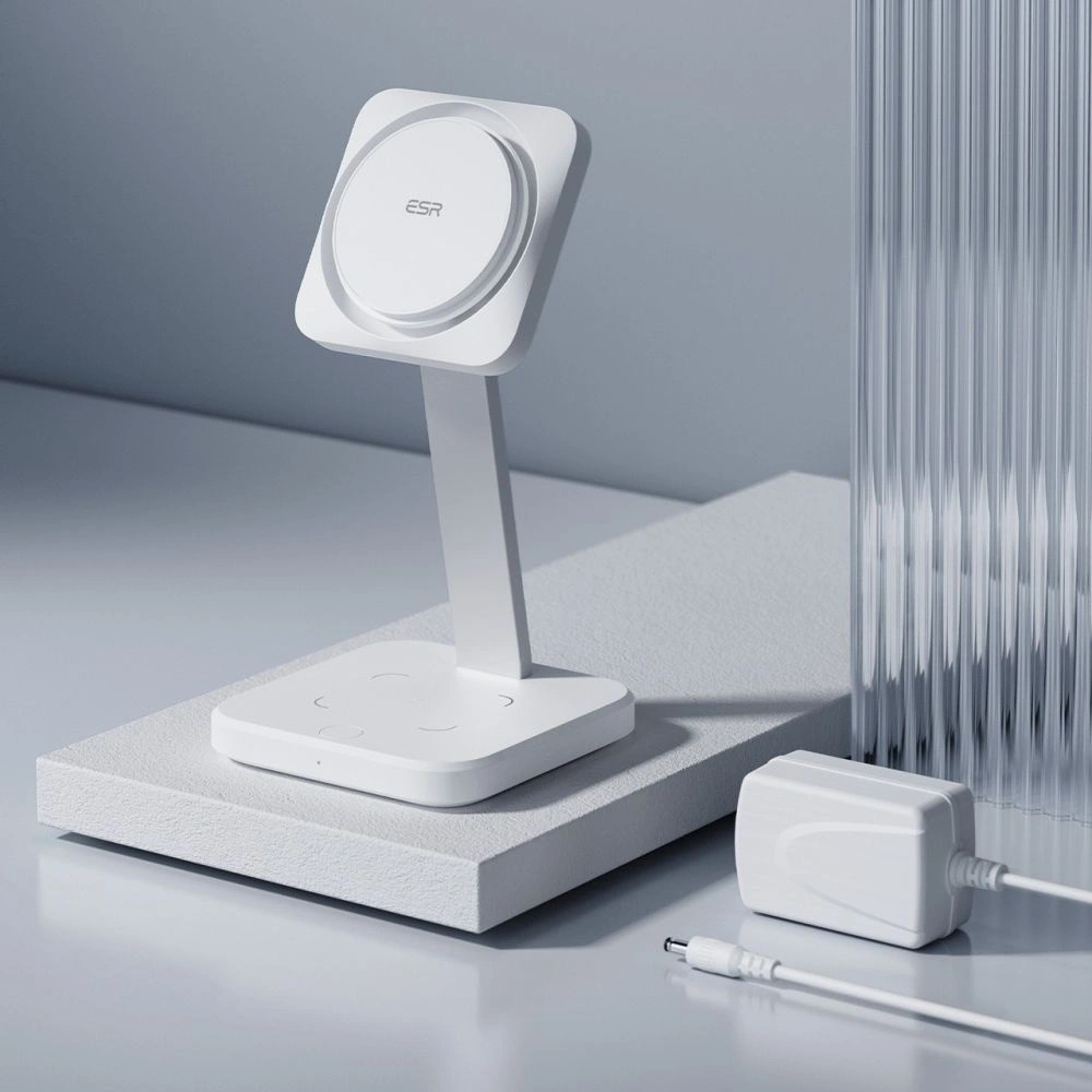 Hurtownia GSM - Încărcător wireless ESR HaloLock 2in1 Cryoboost Magnetic MagSafe Wireless Charger Arctic White - ESR661 - {ean13} - Hurt