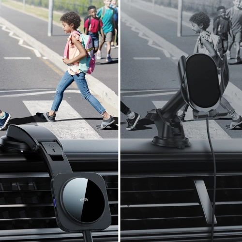 Uchwyt samochodowy z ładowarką bezprzewodową MagSafe ESR HaloLock Magnetic Dashboard Wireless Charger Black