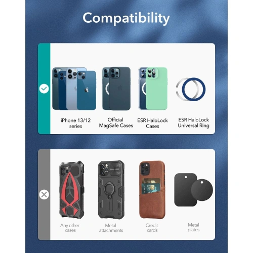 Uchwyt samochodowy z ładowarką bezprzewodową MagSafe ESR HaloLock Magnetic Dashboard Wireless Charger Black