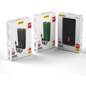 Hurtownia GSM - Powerbank Dudao K4Pro s vestavěnými kabely 10000mAh LED displej zelený - DDA255 - {ean13} - Hurt