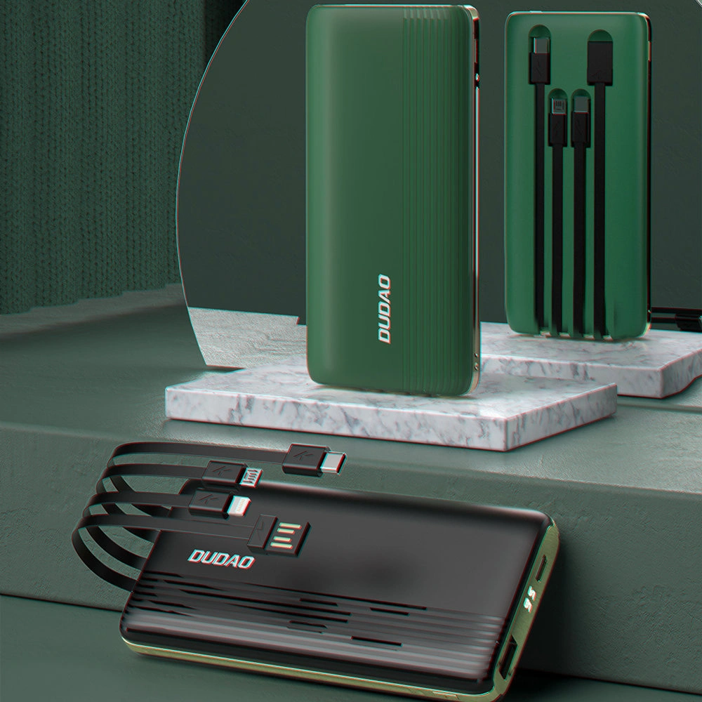 Hurtownia GSM - Powerbank Dudao K4Pro s vestavěnými kabely 10000mAh LED displej zelený - DDA255 - {ean13} - Hurt