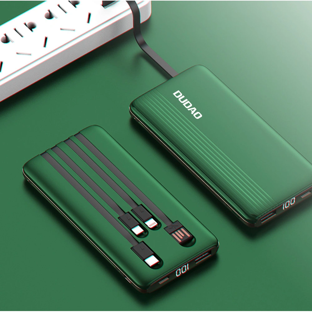 Hurtownia GSM - Powerbank Dudao K4Pro mit integrierten Kabeln 10000mAh LED-Display grün - DDA255 - {ean13} - Hurt