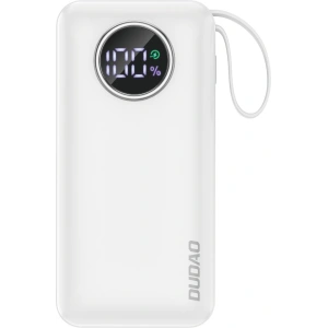 Hurtownia GSM - Powerbank Dudao K15sW 10000mAh 1xUSB-A / 1xUSB-C 22.5W s vestavěným kabelem 1xLightning / 1xUSB-C bílý - DDA256 - {ean13} - Hurt