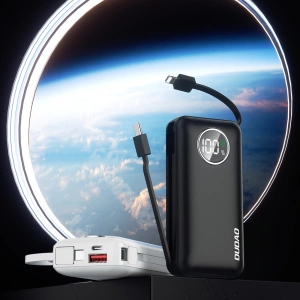 Hurtownia GSM - Powerbank Dudao K15sW 10000mAh 1xUSB-A / 1xUSB-C 22.5W s vestavěným kabelem 1xLightning / 1xUSB-C bílý - DDA256 - {ean13} - Hurt