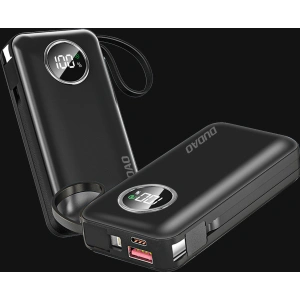 Hurtownia GSM - Powerbank Dudao K15sW 10000mAh 1xUSB-A / 1xUSB-C 22.5W s vestavěným kabelem 1xLightning / 1xUSB-C bílý - DDA256 - {ean13} - Hurt