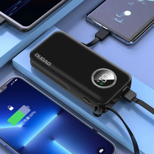 Hurtownia GSM - Powerbank Dudao K15sW 10000mAh 1xUSB-A / 1xUSB-C 22.5W s vestavěným kabelem 1xLightning / 1xUSB-C bílý - DDA256 - {ean13} - Hurt