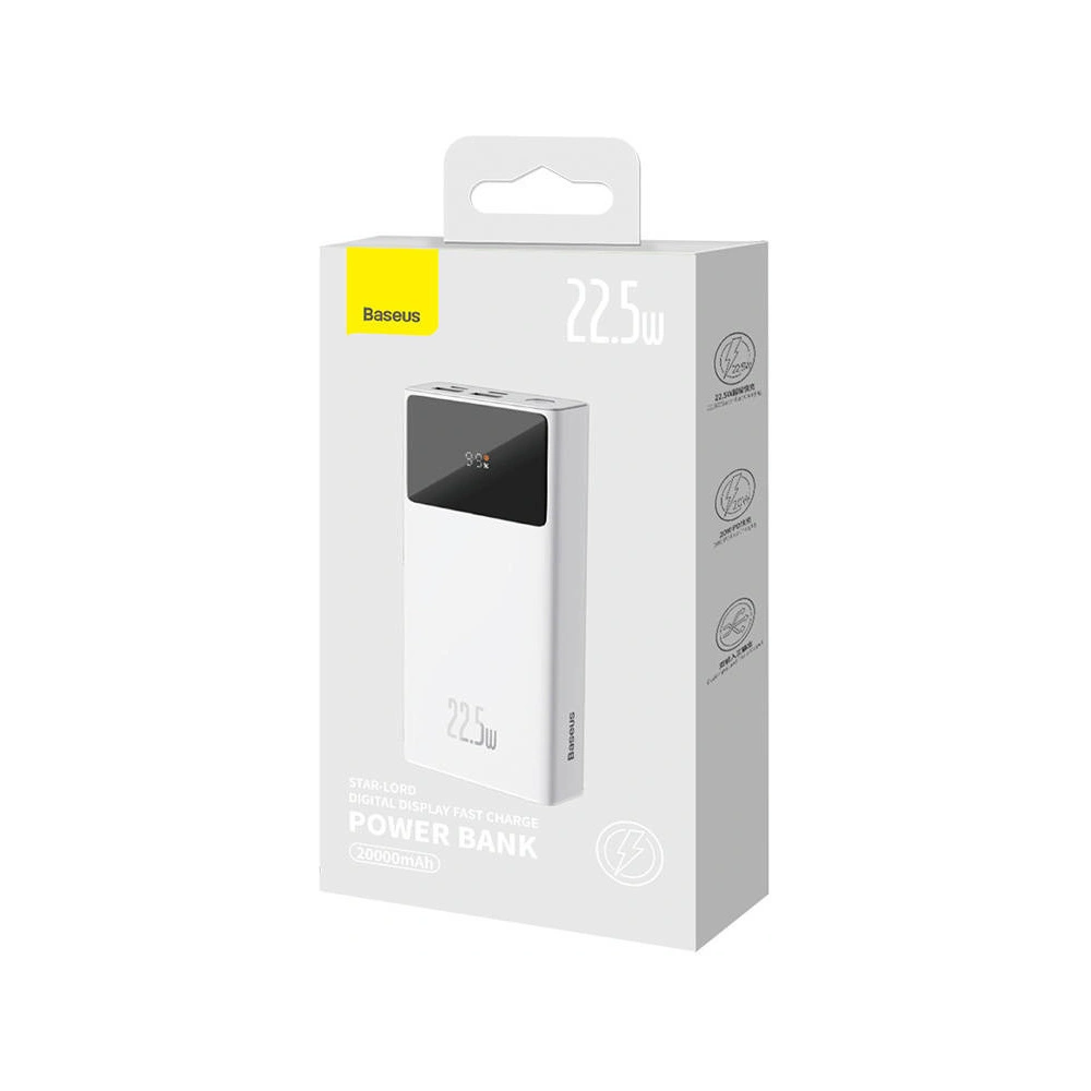 Hurtownia GSM - Powerbank Baseus Star-Lord 20000mAh, 2xUSB, USB-C, 22.5W (bílá) - BSU3984 - {ean13} - Hurt