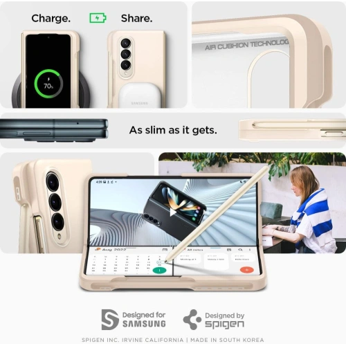 Etui Spigen Thin Fit Pen Samsung Galaxy Z Fold 4 Pearled Ivory