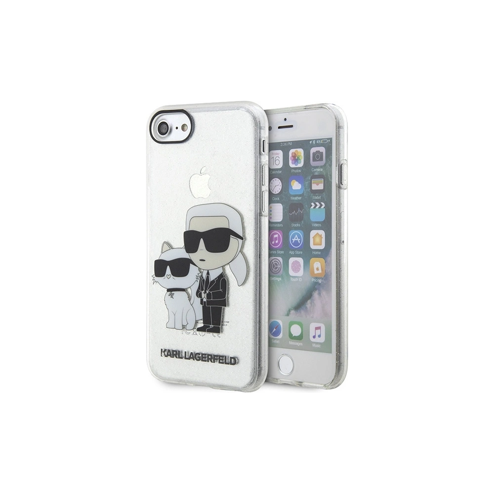 Hurtownia GSM - Etui Karl Lagerfeld KLHCI8HNKCTGT Apple iPhone SE 2022/SE 2020/8/7 hardcase transparent Gliter Karl&Choupette - KLD1521 - {ean13} - Hurt