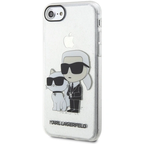 Etui Karl Lagerfeld KLHCI8HNKCTGT Apple iPhone SE 2022/SE 2020/8/7 transparent hardcase Gliter Karl&Choupette