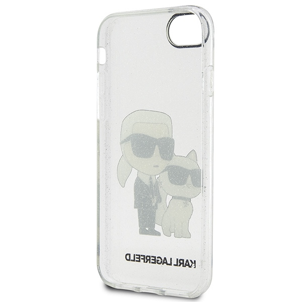 Kryt Karl Lagerfeld KLHCI8HNKCTGT Apple iPhone SE 2022/SE 2020/8/7 transparent hardcase Gliter Karl&Choupette