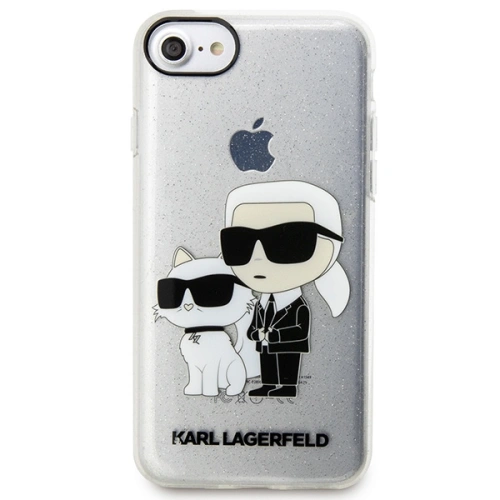 Etui Karl Lagerfeld KLHCI8HNKCTGT Apple iPhone SE 2022/SE 2020/8/7 transparent hardcase Gliter Karl&Choupette