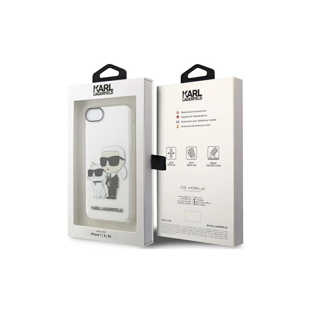 Hurtownia GSM - Karl Lagerfeld Apple Case KLHCI8HNKCTGT iPhone SE 2022/SE 2020/8/7 transparentes Hartschalenetui Gliter Karl&Choupette - KLD1521 - {ean13} - Hurt