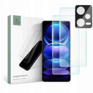 Hurtownia GSM - Gehärtetes Glas + für Kameraobjektive Tech-Protect Supreme Set Xiaomi Redmi Note 12 Pro/12 Pro+ Plus Clear [2+1 PACK] - THP1831 - {ean13} - Hurt
