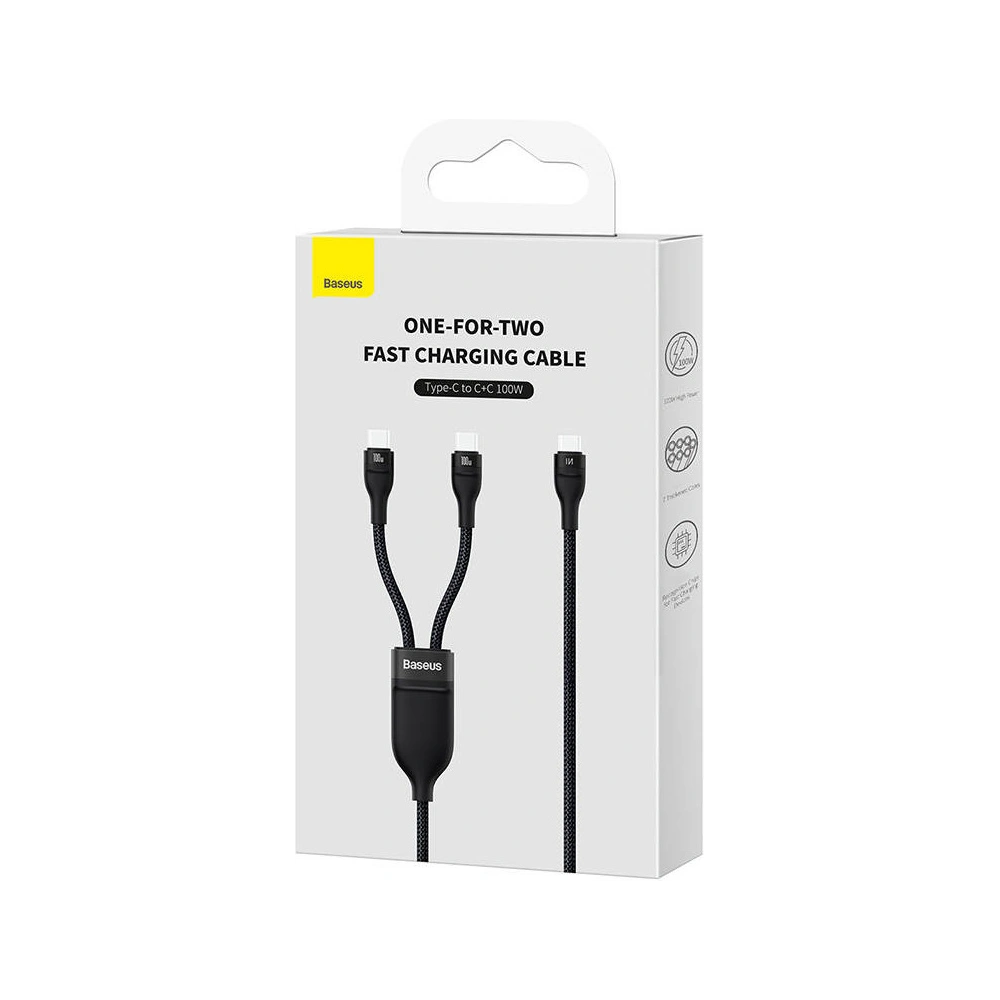 Hurtownia GSM - Cablul Baseus Flash Series 2in1 USB-C/USB-C 100W 1.5m (negru) - BSU3985 - {ean13} - Hurt