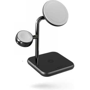 Kabelloses Ladegerät ZENS Aluminium 4w1 MagSafe + Apple Watch + USB-C (schwarz)