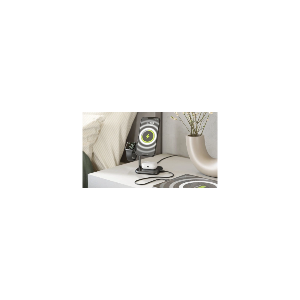 Hurtownia GSM - Kabelloses Ladegerät ZENS Aluminium 4w1 MagSafe + Apple Watch + USB-C (schwarz) - ZENS10 - {ean13} - Hurt