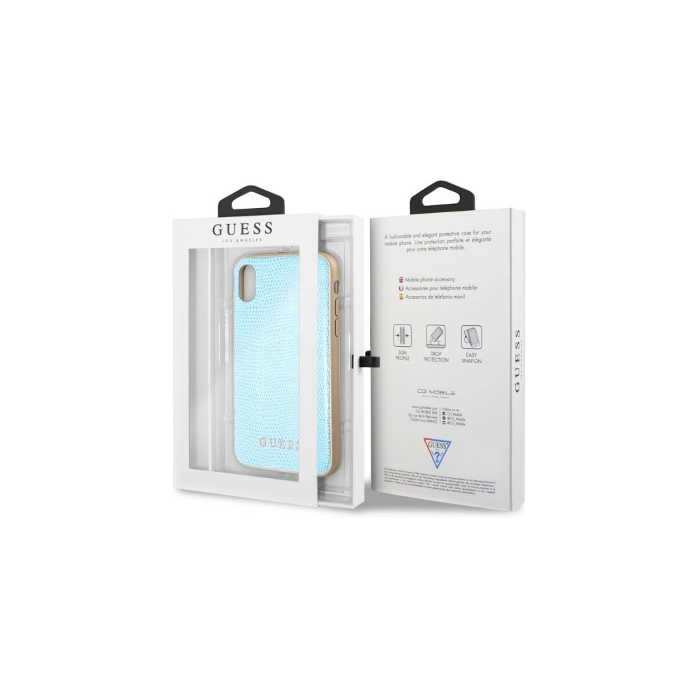 Hurtownia GSM - Etui Guess GUHCPXPYLBL Apple iPhone XS/X albastru/Python - GUE2430 - {ean13} - Hurt