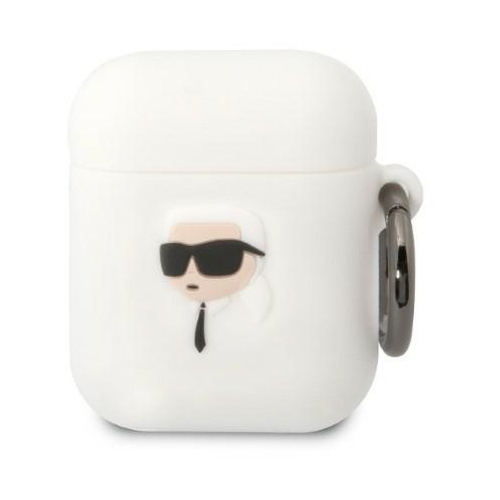 Karl Lagerfeld Distributor - 3666339087838 - KLD1522 - Karl Lagerfeld KLA2RUNIKH Apple AirPods 2/1 white Silicone Karl Head 3D - B2B homescreen