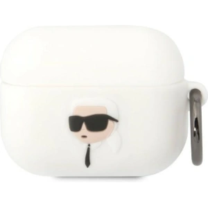 Hurtownia GSM - Etui Karl Lagerfeld KLAPRUNIKH Apple AirPods Pro bílý/white silikon Karl Head 3D - KLD1523 - {ean13} - Hurt