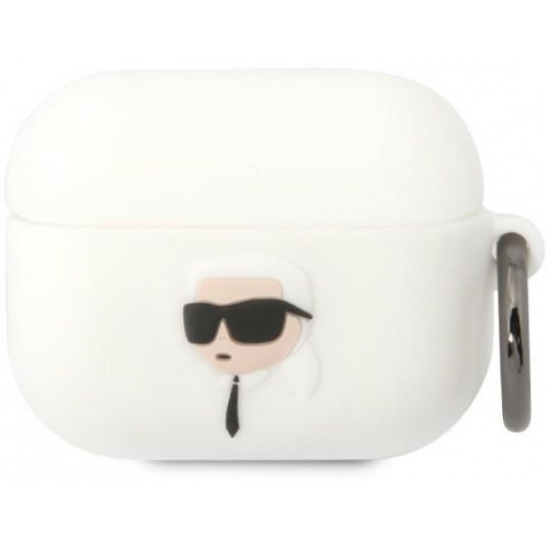 Karl Lagerfeld Distributor - 3666339087845 - KLD1523 - Karl Lagerfeld KLAPRUNIKH Apple AirPods Pro white Silicone Karl Head 3D - B2B homescreen