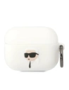 Etui Karl Lagerfeld KLAPRUNIKH Apple AirPods Pro alb/white Silicon Karl Head 3D
