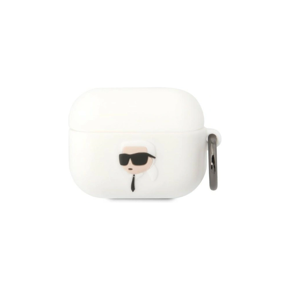 Hurtownia GSM - Etui Karl Lagerfeld KLAPRUNIKH Apple AirPods Pro alb/white Silicon Karl Head 3D - KLD1523 - {ean13} - Hurt