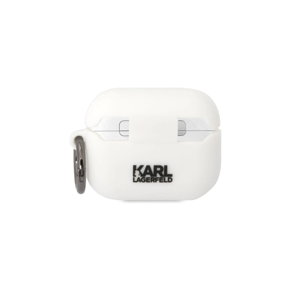 Hurtownia GSM - Etui Karl Lagerfeld KLAPRUNIKH Apple AirPods Pro fehér/színtelen Szilikon Karl Fej 3D - KLD1523 - {ean13} - Hurt