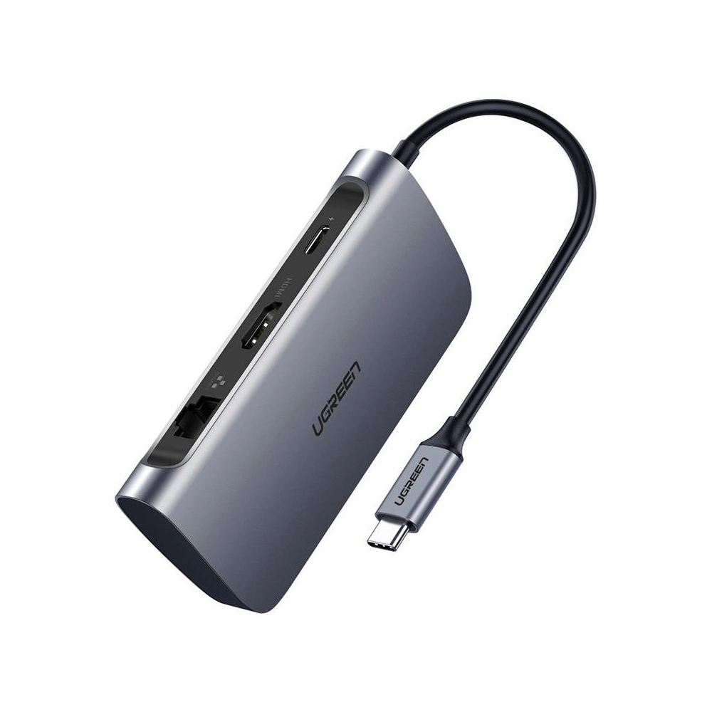 Hurtownia GSM - HUB UGREEN CM212 7in1 USB-C PD 100W, 2x USB-A 3.0, HDMI 4K/30Hz, SD/TF, RJ45 - UGR1477 - {ean13} - Hurt