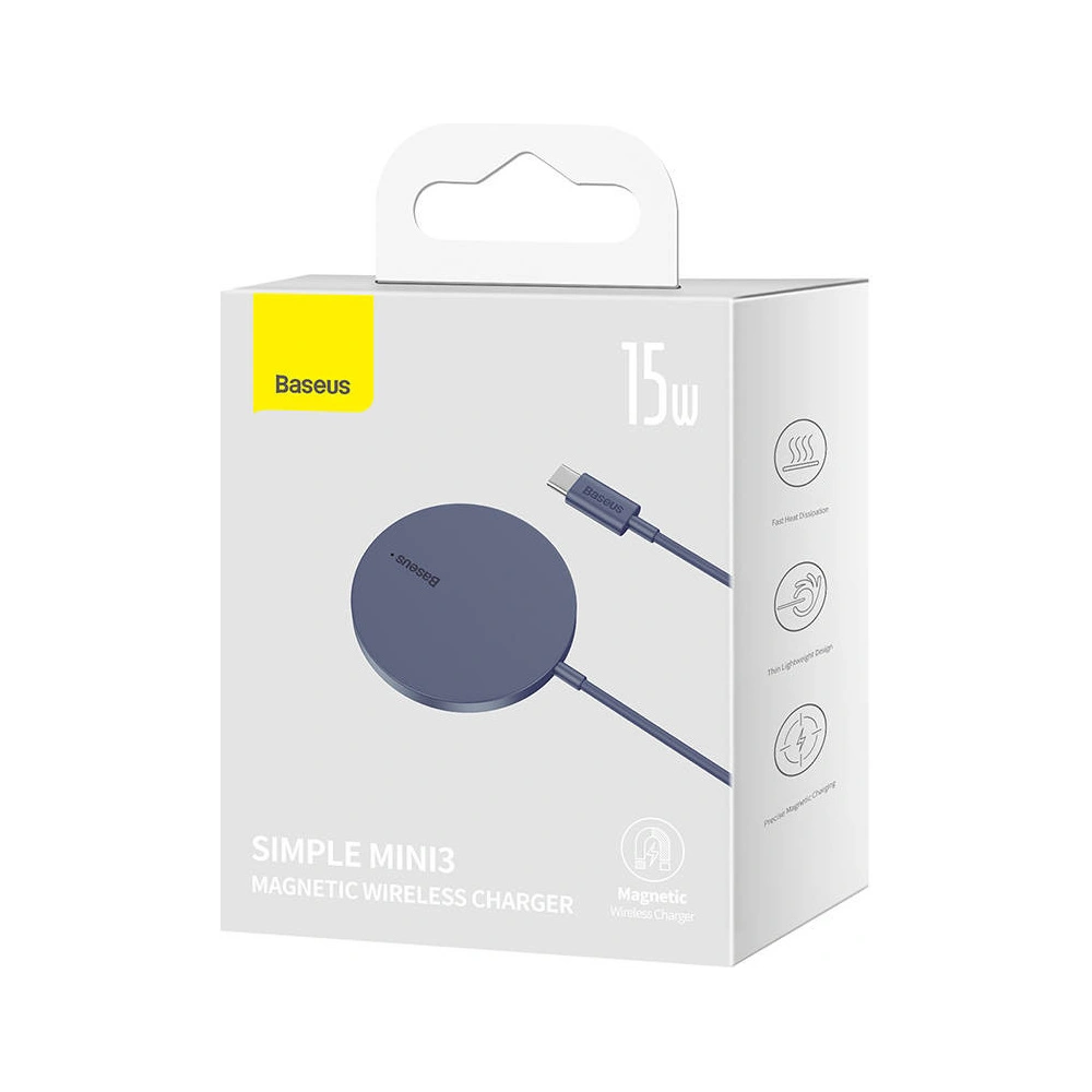 Hurtownia GSM - Încărcător wireless magnetic Baseus Simple Mini3 15W (mov) - BSU3986 - {ean13} - Hurt