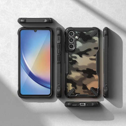 Etui Ringke Fusion-X Design Samsung Galaxy A34 5G Camo (Moro) Black