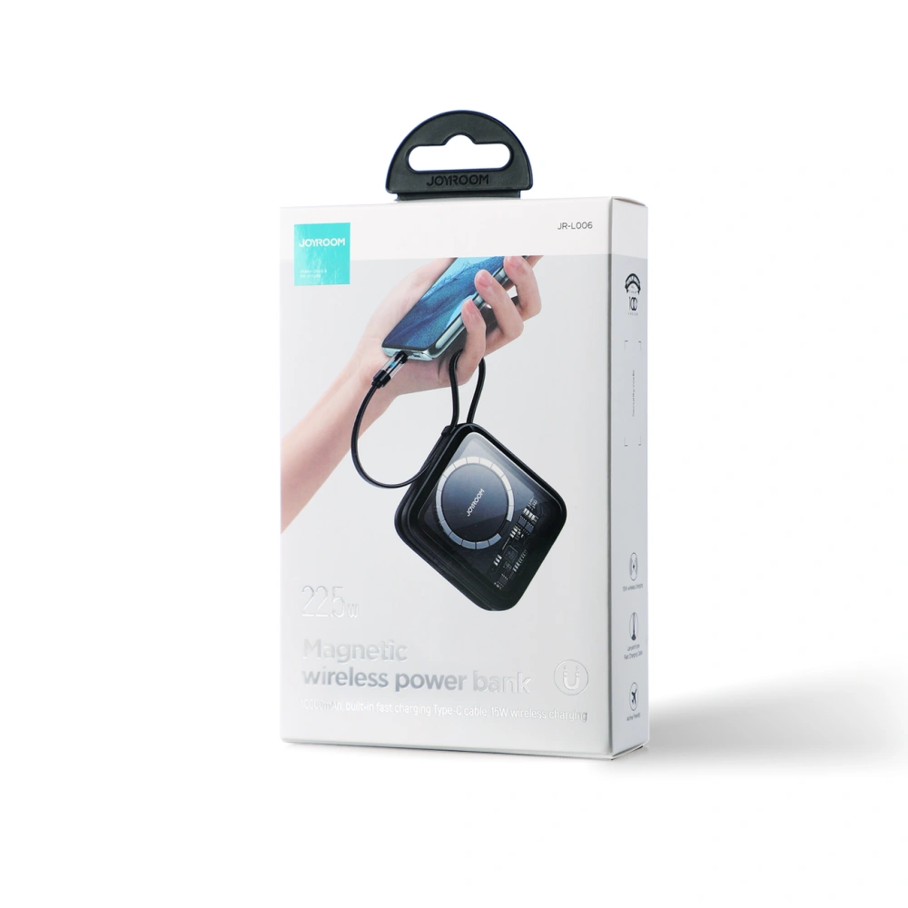 Hurtownia GSM - Powerbank Joyroom JR-L006 Icy Series 10000mAh 22.5W încărcare wireless + cablu USB-C negru - JYR600 - {ean13} - Hurt