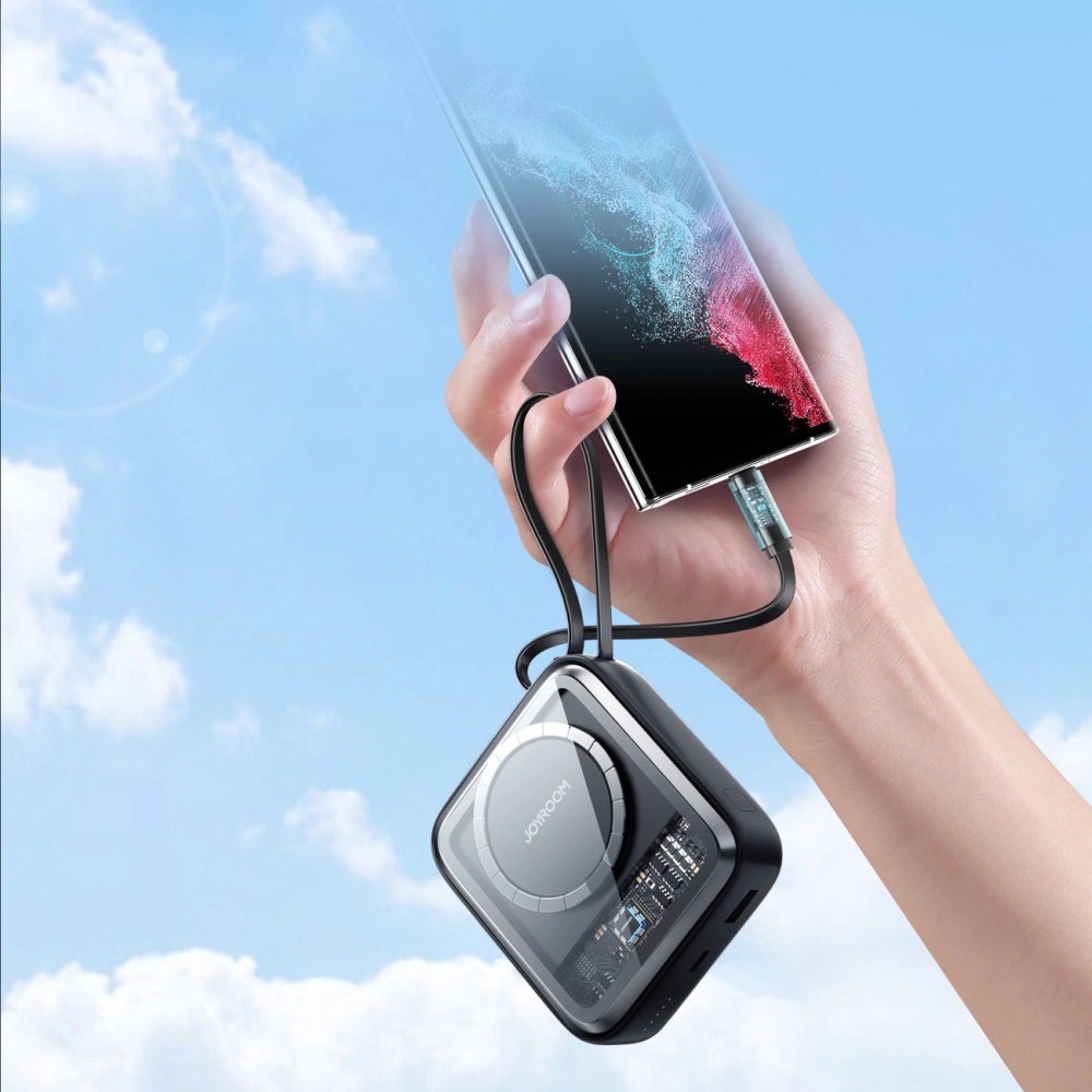 Hurtownia GSM - Powerbank Joyroom JR-L006 Icy Series 10000mAh 22.5W încărcare wireless + cablu USB-C negru - JYR600 - {ean13} - Hurt