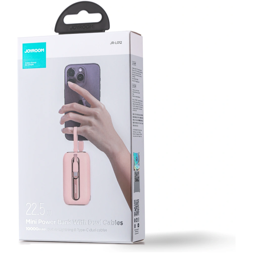 Hurtownia GSM - Powerbank Joyroom JR-L012 Farbige Serie 10000mAh 22.5W + 2 USB-C + Lightning Kabel rosa - JYR601 - {ean13} - Hurt