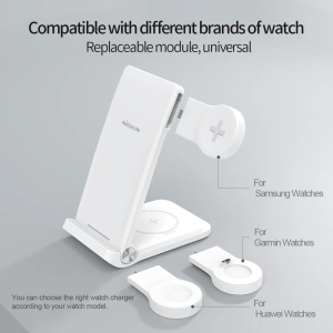 Wholesale 3-in-1 wireless charger Nillkin PowerTrio 15W Qi + tip for Samsung Watch - NLK952 - {ean13} - Hurt