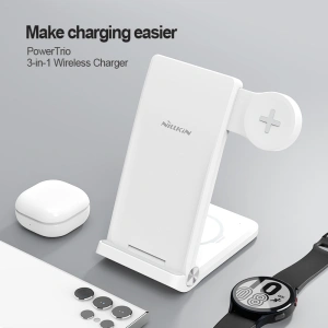 Hurtownia GSM - Vezeték nélküli töltő 3w1 Nillkin PowerTrio 15W Qi + csatlakozó Samsung Watch-hoz - NLK952 - {ean13} - Hurt