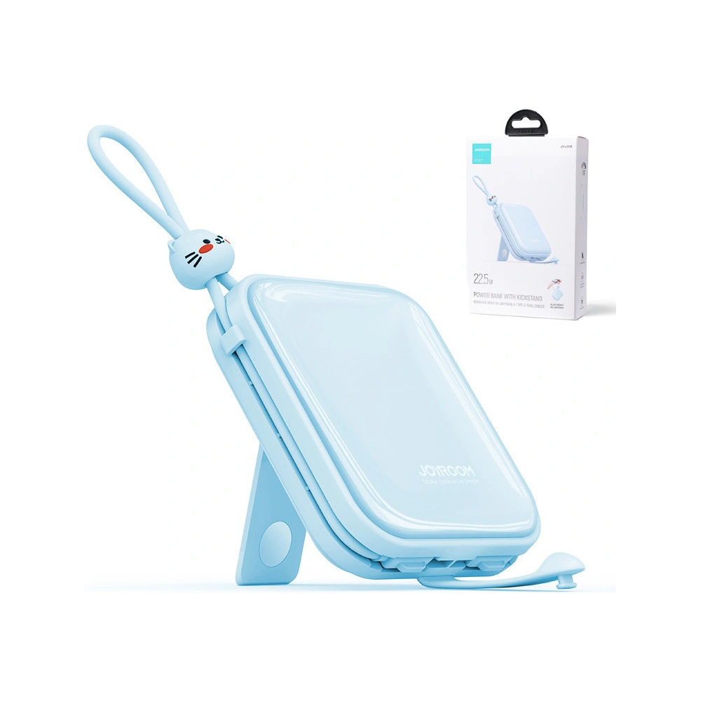 Hurtownia GSM - Powerbank Joyroom JR-L008 Cutie Series 10000mAh 22.5W Stojan + kabely USB-C a Lightning modrý - JYR613 - {ean13} - Hurt