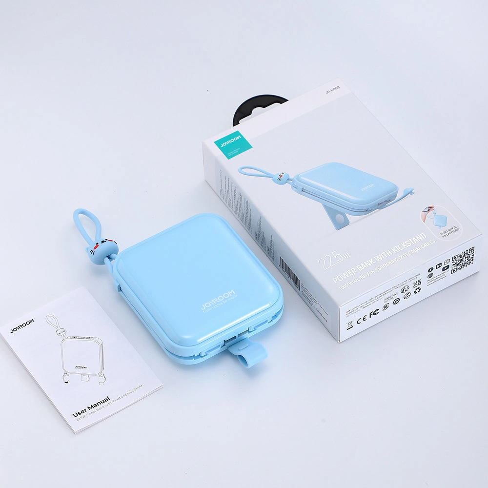 Hurtownia GSM - Powerbank Joyroom JR-L008 Cutie Series 10000mAh 22.5W Stojan + kabely USB-C a Lightning modrý - JYR613 - {ean13} - Hurt