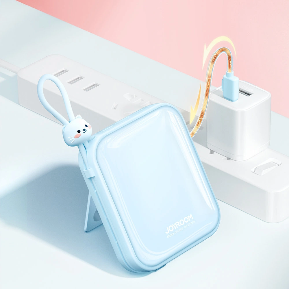 Hurtownia GSM - Powerbank Joyroom JR-L008 Cutie Series 10000mAh 22.5W Stojan + kabely USB-C a Lightning modrý - JYR613 - {ean13} - Hurt
