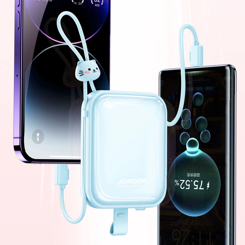 Hurtownia GSM - Powerbank Joyroom JR-L008 Cutie Series 10000mAh 22.5W Stojan + kabely USB-C a Lightning modrý - JYR613 - {ean13} - Hurt