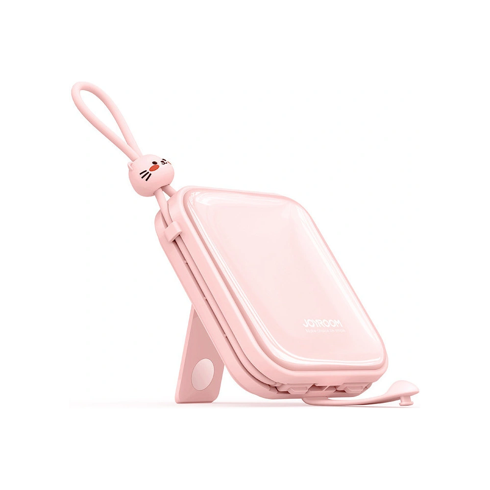 Hurtownia GSM - Powerbank Joyroom JR-L008 Cutie Series 10000mAh 22.5W Stojan + kabely USB-C a Lightning růžový - JYR614 - {ean13} - Hurt