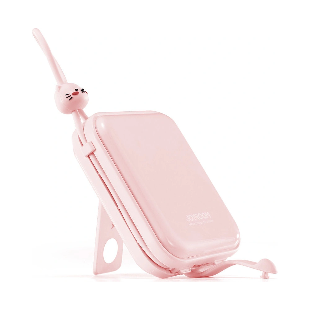 Hurtownia GSM - Powerbank Joyroom JR-L008 Cutie Series 10000mAh 22.5W Stojan + kabely USB-C a Lightning růžový - JYR614 - {ean13} - Hurt
