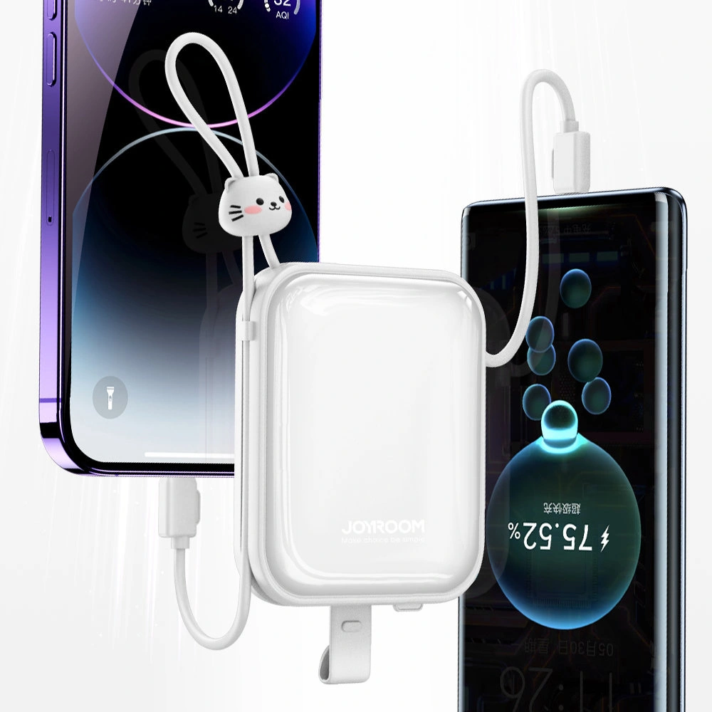 Hurtownia GSM - Powerbank Joyroom JR-L008 Cutie Series 10000mAh 22.5W állvány + USB-C és Lightning kábelek fehér - JYR615 - {ean13} - Hurt