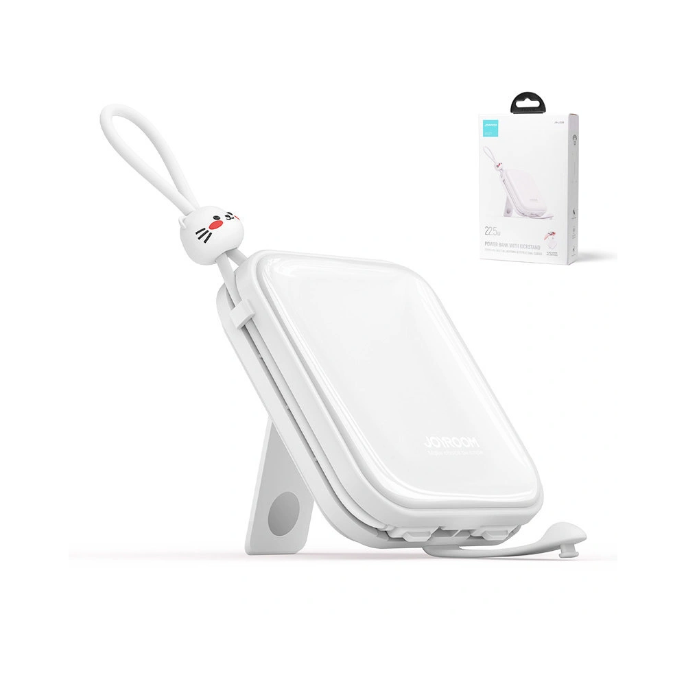 Hurtownia GSM - Powerbank Joyroom JR-L008 Cutie Series 10000mAh 22.5W állvány + USB-C és Lightning kábelek fehér - JYR615 - {ean13} - Hurt