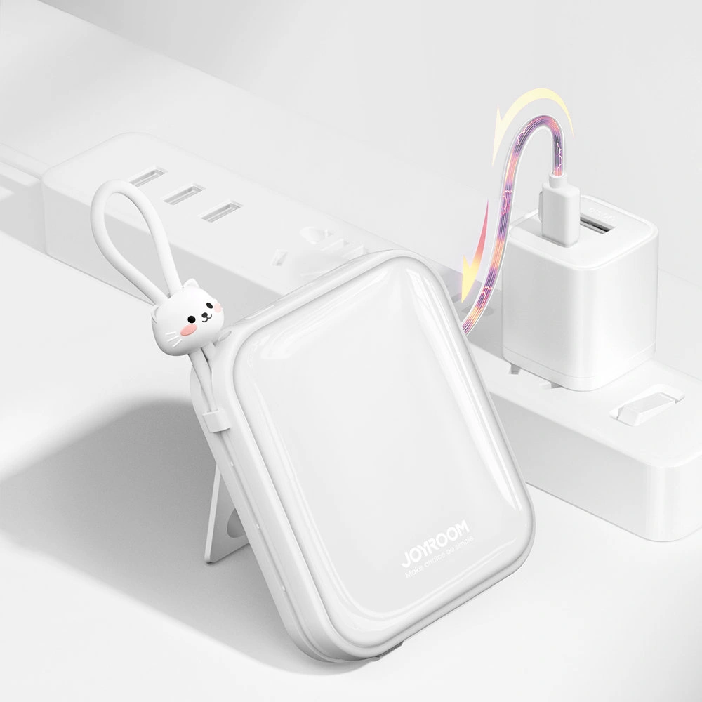 Hurtownia GSM - Powerbank Joyroom JR-L008 Cutie Series 10000mAh 22.5W állvány + USB-C és Lightning kábelek fehér - JYR615 - {ean13} - Hurt