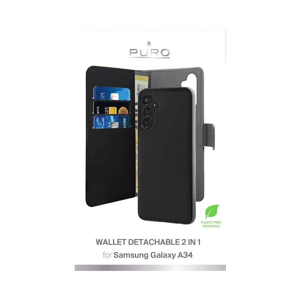 Hurtownia GSM - Etui PURO Wallet Detachable 2w1 Samsung Galaxy A34 5G (fekete) - PUR651 - {ean13} - Hurt