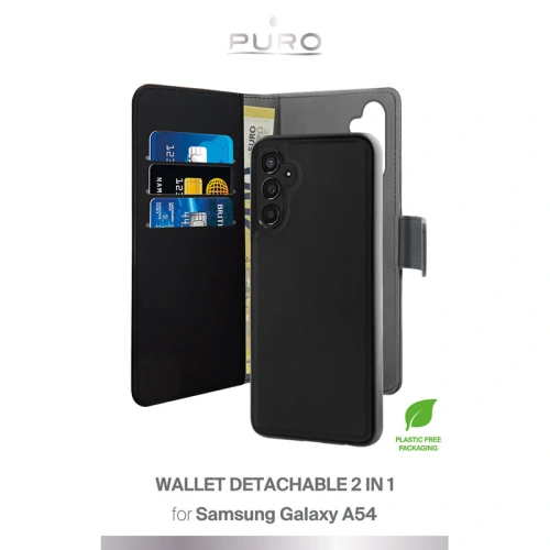 Etui PURO Wallet Detachable 2w1 Samsung Galaxy A54 5G (czarny)